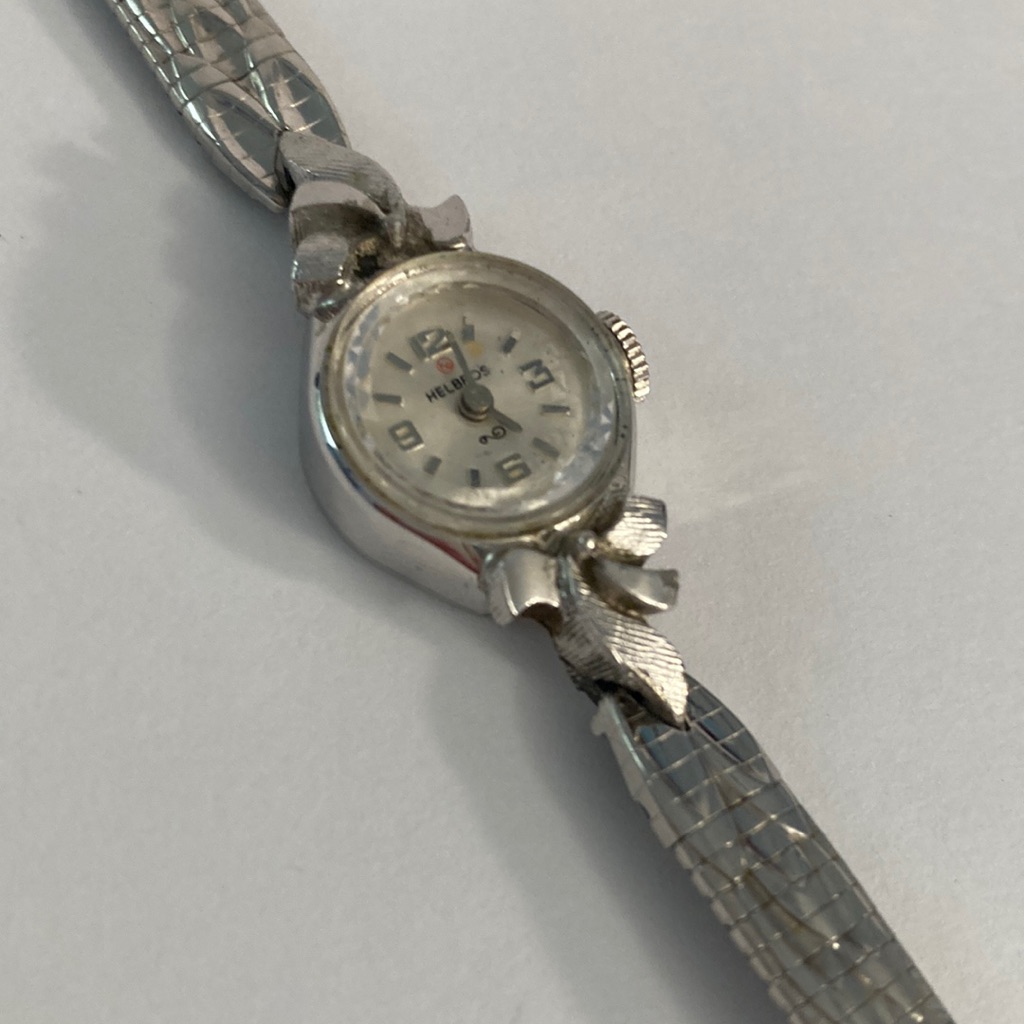 Antique Windup Helbros Stainless Steel Watch Fits Up To 65 Inch Wrist